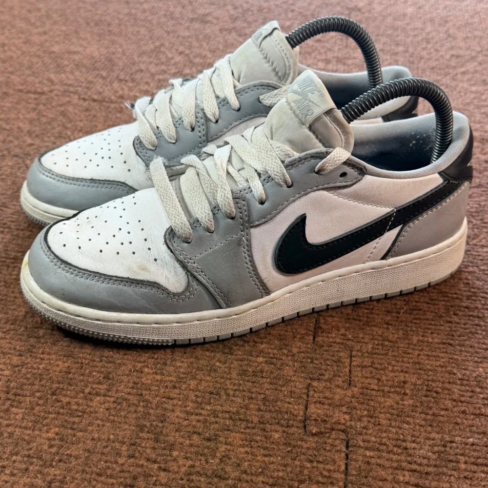 A- shoes Nike Air Jordan 1 Low OG Shadow 2.0 Grey Black White CZ0858-110 Kids 6Y